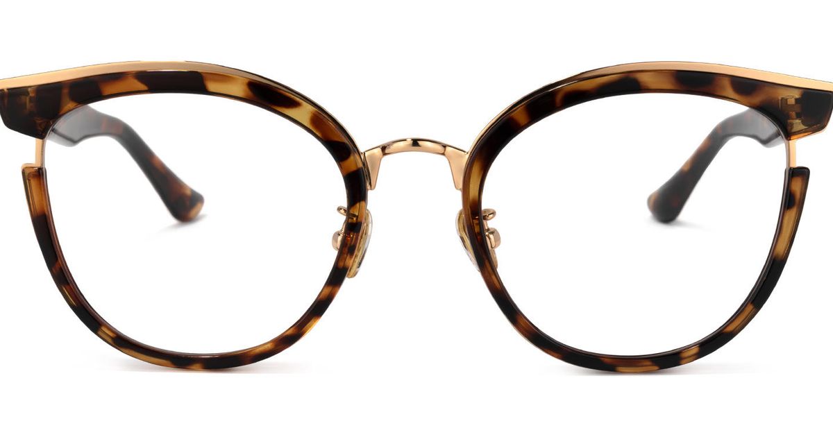 REVUE Rose tortoise classic Eyeglasses. 60[]18 130. Handmade in ITALY. Raleigh Cat Eye Champagne/Tortoise Eyeglasses | GlassesShop main image 4