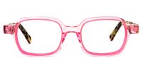 Rectangle Pink Eyeglasses | Vooglam.com Angle View