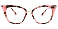 Tacita - Pink Tortoiseshell Cat-Eye Glasses Boho Flair | Vooglam Angle View