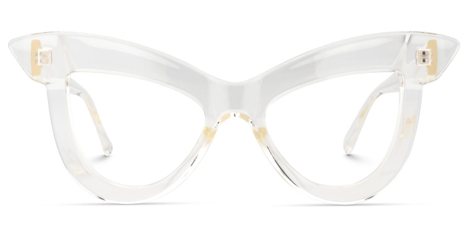 Cat Eye Crystal Eyeglasses | Vooglam.com Angle View
