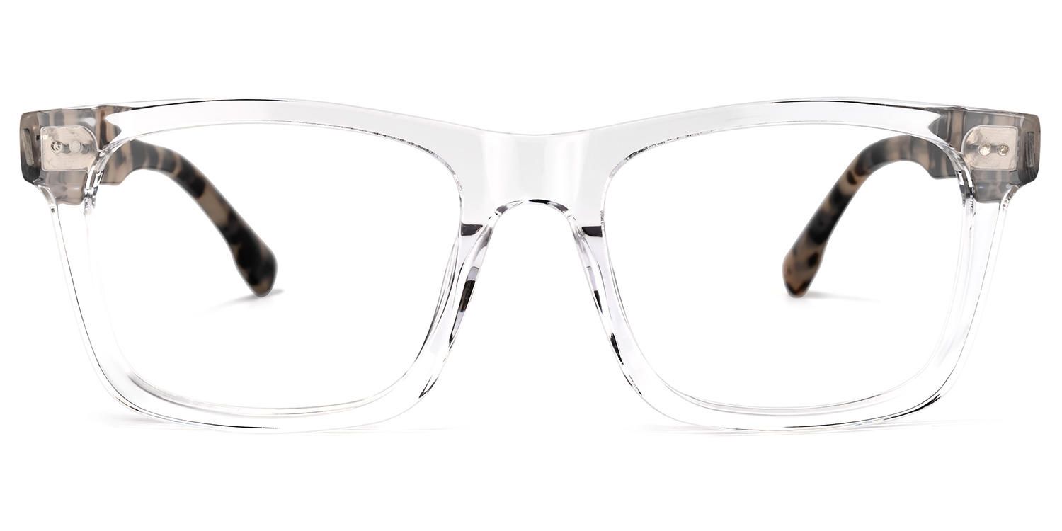 Rectangle Crystal Eyeglasses by Vooglam.com - Angle View