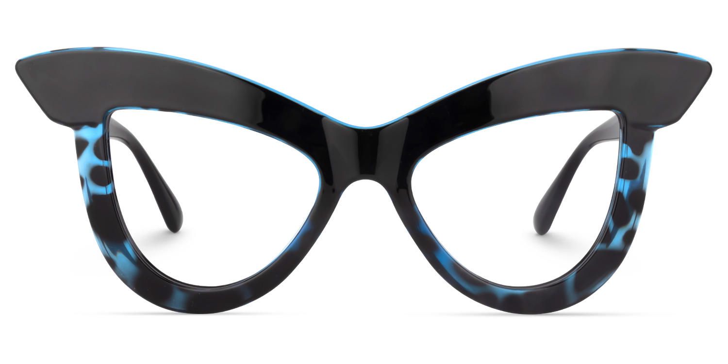 Cat Eye Blue/Tortoise Eyeglasses | Vooglam.com Angle View