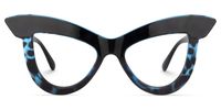 Cat Eye Blue/Tortoise Eyeglasses | Vooglam.com Angle View