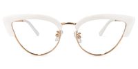 Faith - Cat Eye White Eyeglasses │ Vooglam Angle View