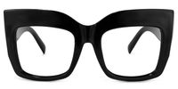 Cassandra - Bold Oversized Square Black Eyeglasses | Vooglam Angle View