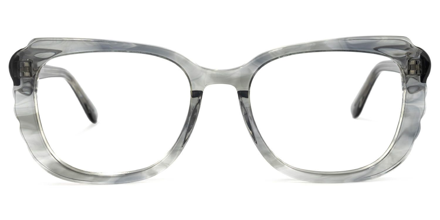 Rectangle Grey Eyeglasses | Vooglam.com Angle View