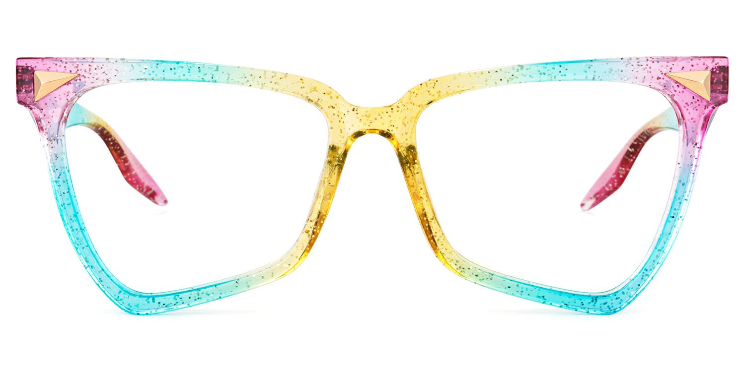 Unicorn - Sparkly Rainbow Glasses Glitter Frame | Vooglam Angle View