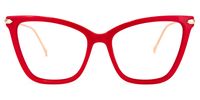 Hilary - Butterfly Red Eyeglasses | Vooglam Angle View