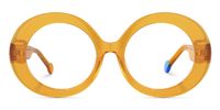 Round Yellow Eyeglasses | Vooglam.com Angle View