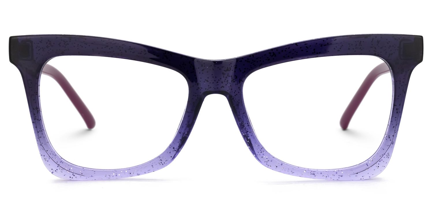 Marguerite - Glitter Purple Glasses with Vaporwave Vibe | Vooglam Angle View