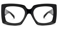 Borislav - Oversized Black Rectangle Glasses | Vooglam
