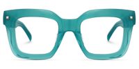 Square Green Eyeglasses | Vooglam.com Angle View