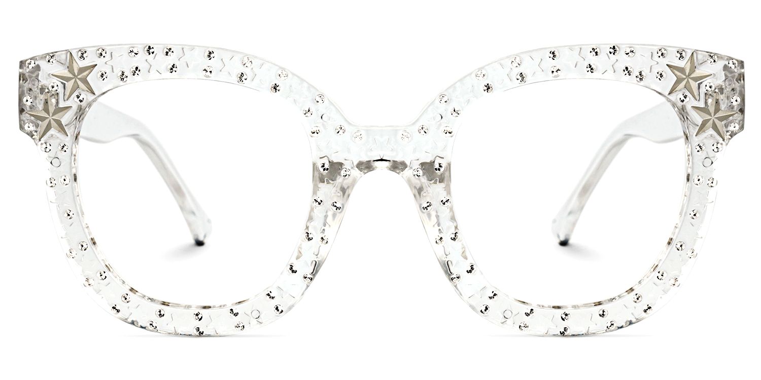 Candice - Crystal Square Eyeglasses | Vooglam Angle View