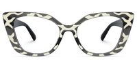 Muriel - Rectangle Zebra Print Eyeglasses | Vooglam Angle View