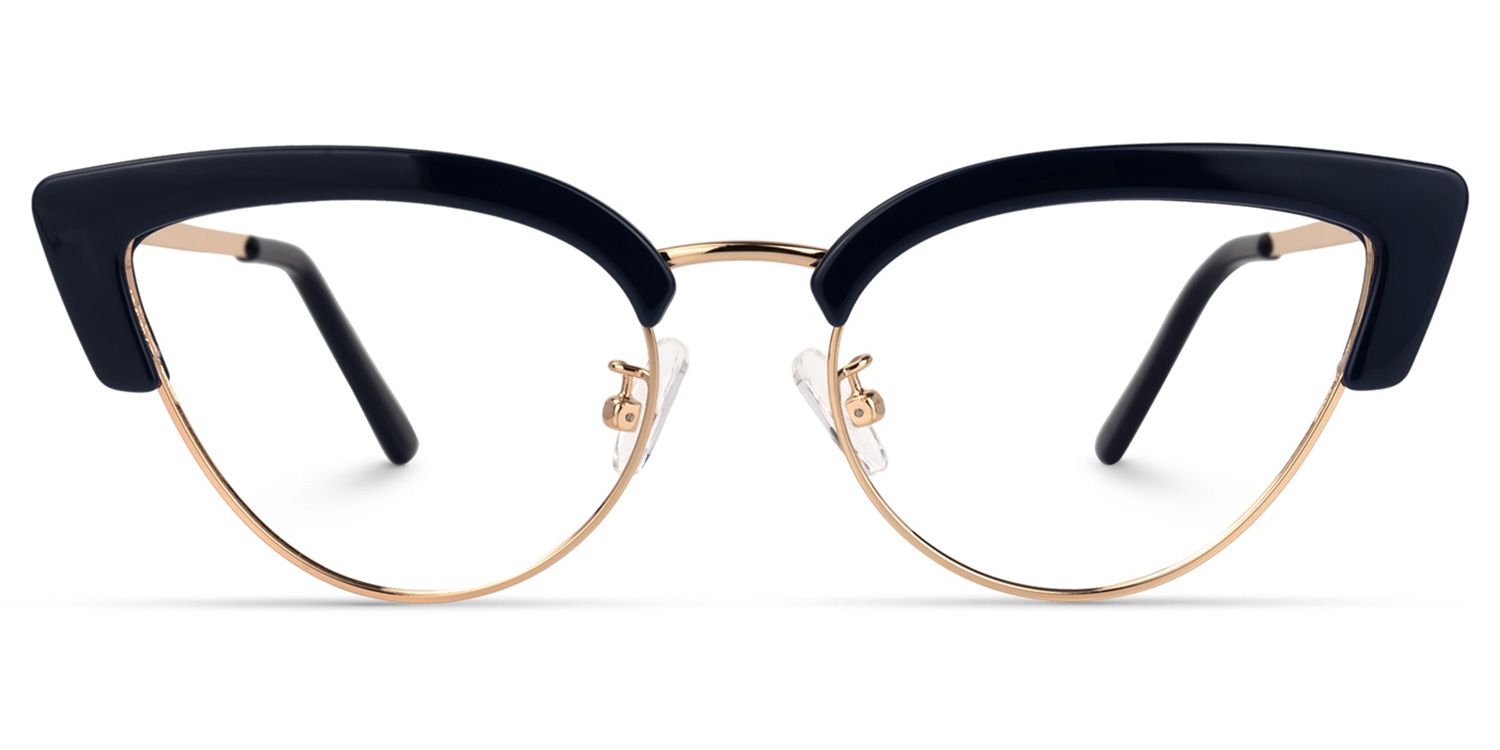Charming Cat Eye Dark/Blue Eyeglasses│Vooglam Optical Glasses Angle View