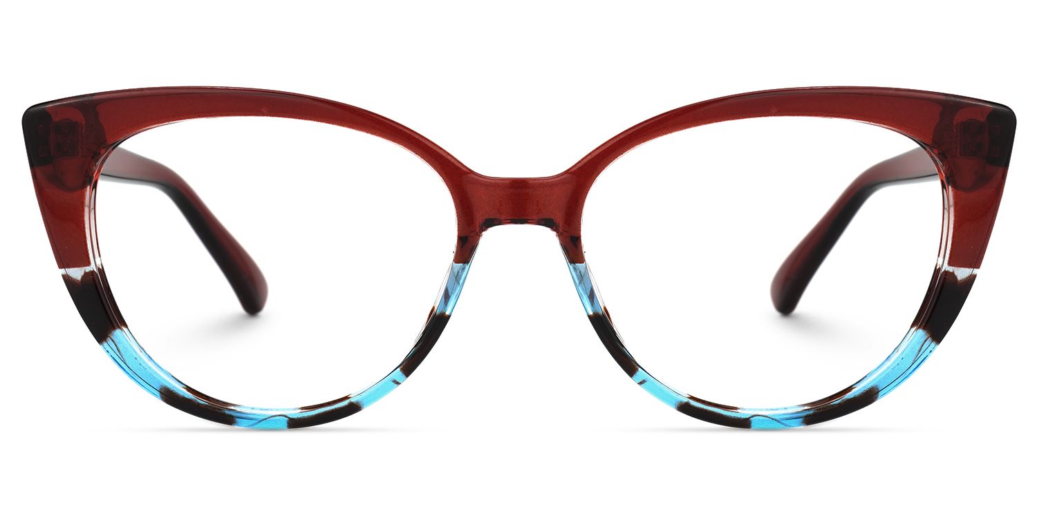 Cat Eye Red Eyeglasses | Vooglam.com Angle View