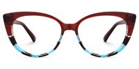 Cat Eye Red Eyeglasses | Vooglam.com Angle View