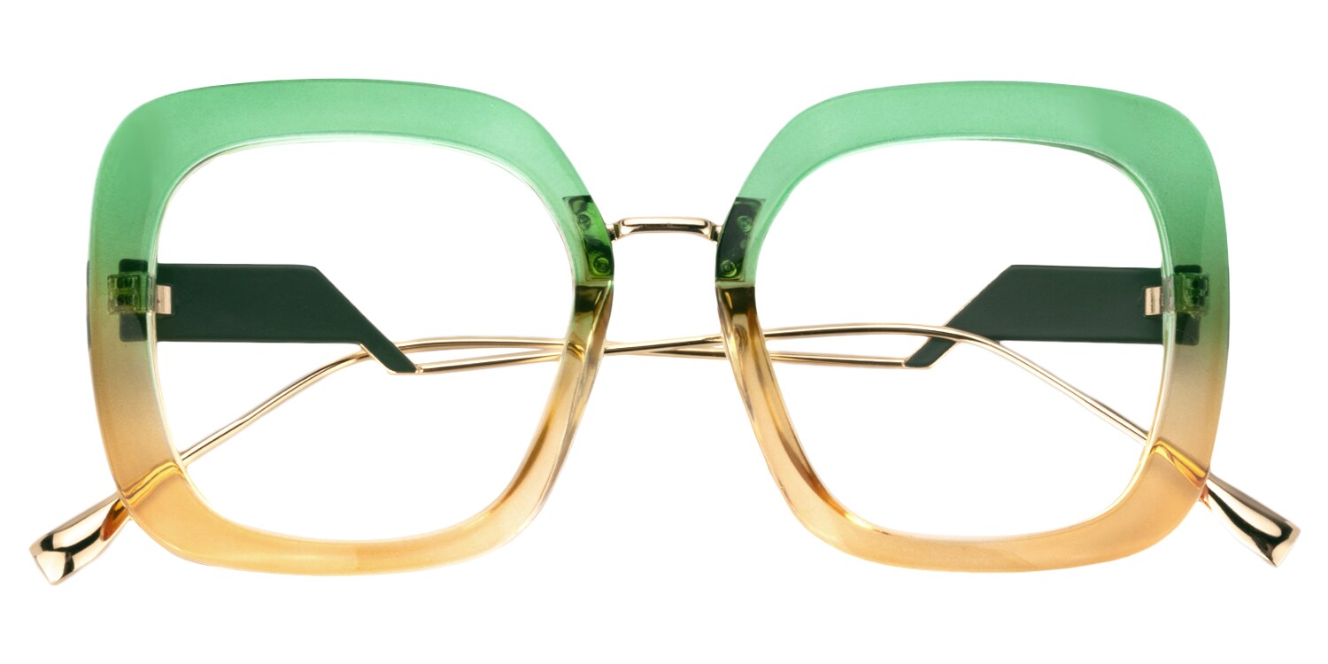 Geena Square Green/Yellow Eyeglasses glasses
