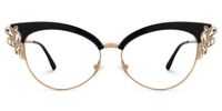 Portia Rhinestone Browline Cat Eye Glasses for Women | Vooglam Angle View