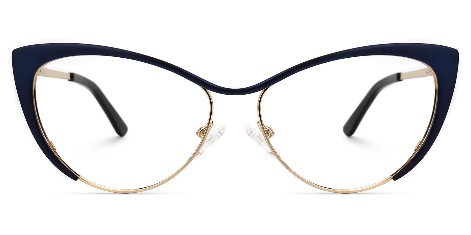 Annabelle - Cat Eye Blue Eyeglasses | Vooglam Angle View