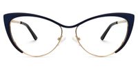 Annabelle - Cat Eye Blue Eyeglasses | Vooglam Angle View