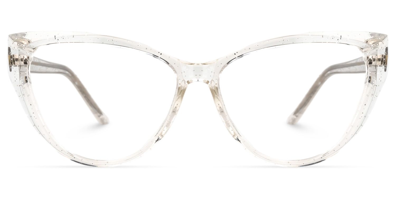 Cat Eye Crystal Eyeglasses | Vooglam.com Angle View