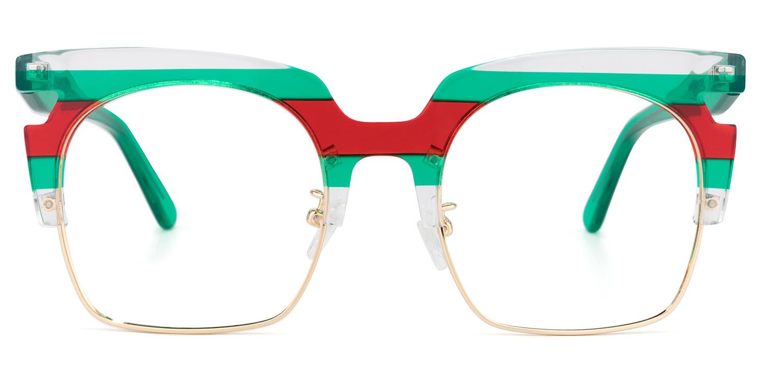 Browline Green Eyeglasses ▏Vooglam Optical Eyeglasses Angle View