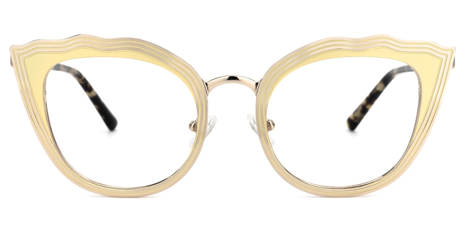 Beasley - Cat Eye Yellow Eyeglasses | Vooglam Angle View