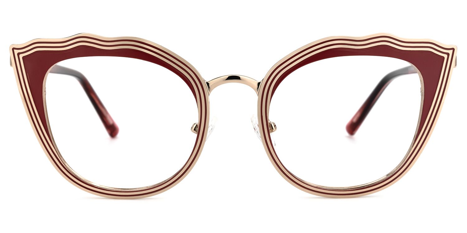 Cat Eye Red Eyeglasses | Vooglam.com Angle View