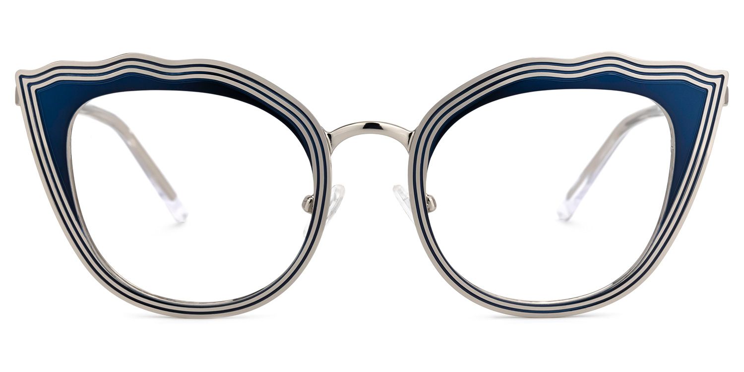 Cat Eye Blue Eyeglasses | Vooglam.com Angle View