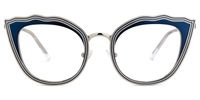 Cat Eye Blue Eyeglasses | Vooglam.com Angle View