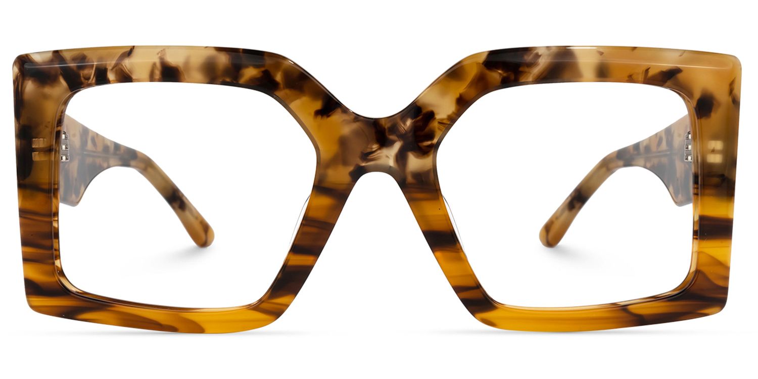 Claudia - Square Tortoise Eyeglasses | Vooglam Angle View