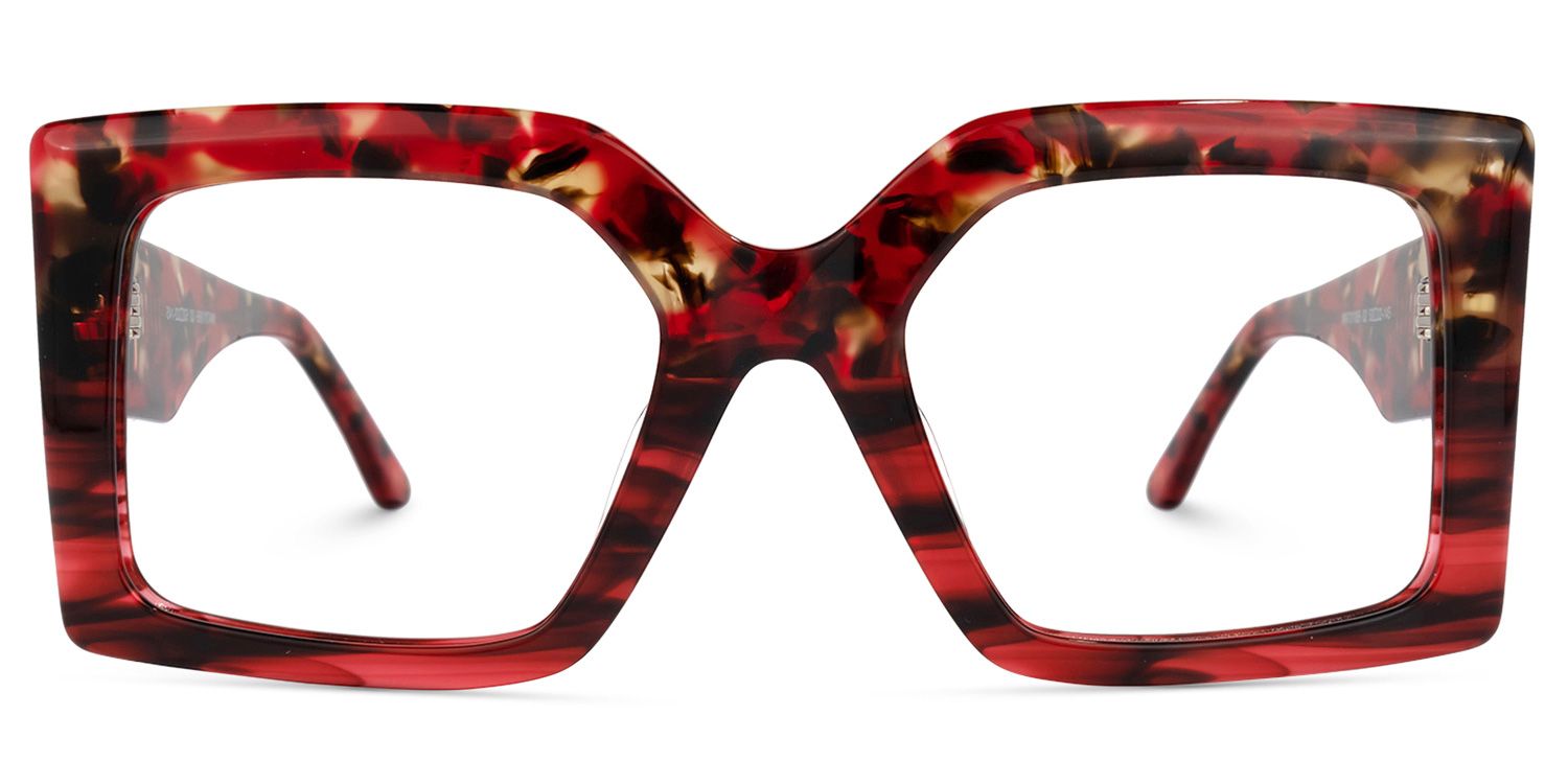 Claudia - Square Floral Eyeglasses | Vooglam Angle View
