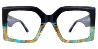 Claudia - Square Blue Eyeglasses | Vooglam Angle View