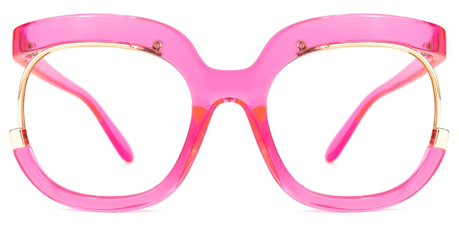Fredia - Square Bright/Pink Eyeglasses | Vooglam Angle View