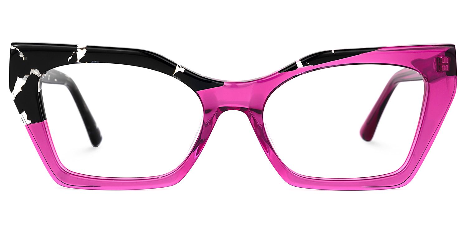 Kirsten - Rectangle Two-tone Eyeglasses | Vooglam Angle View