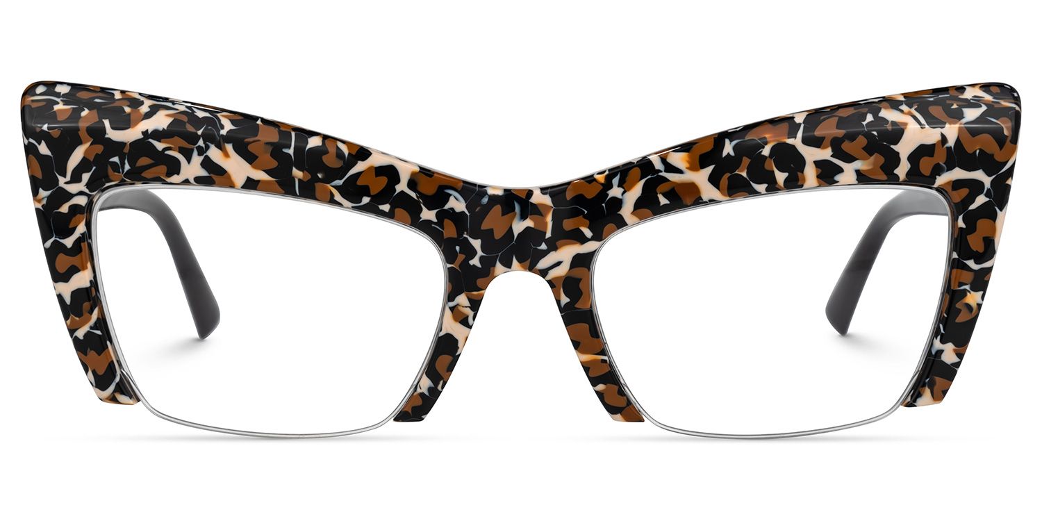 Garza - Cat Eye Leopard Eyeglasses | Vooglam Angle View