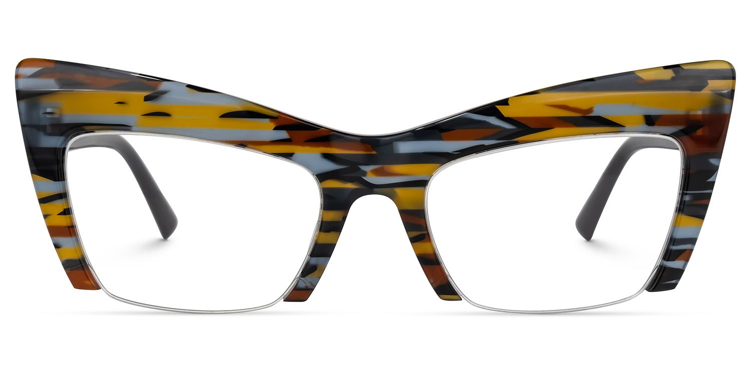 Garza - Bold Tortoiseshell Cat-Eye Eyeglasses | Vooglam Angle View