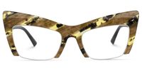 Garza - Cat Eye Brown Eyeglasses | Vooglam Angle View