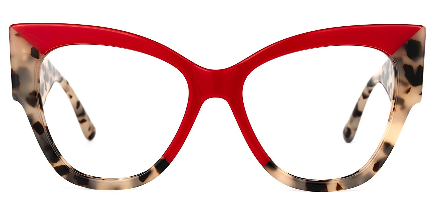 Tovar - Square Red Eyeglasses | Vooglam Angle View