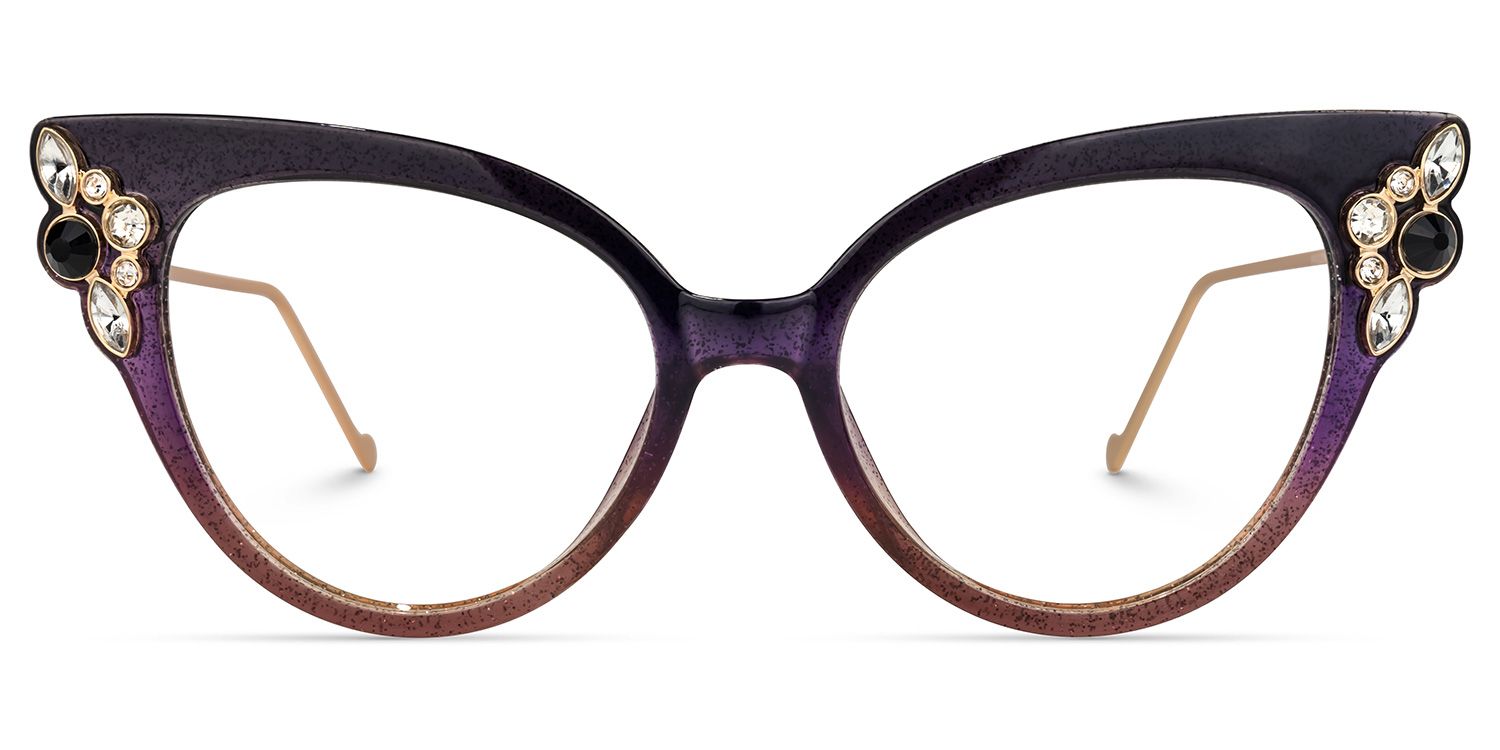 Yulanda - Cat Eye Purple Eyeglasses | Vooglam Angle View