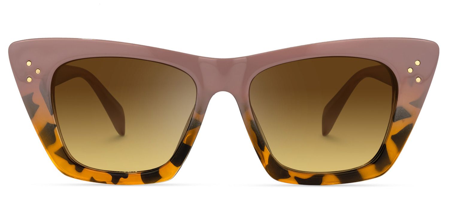 Rectangle Tortoise Sunglasses | Vooglam.com Angle View