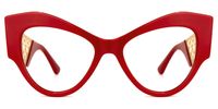 Johnsom - Butterfly Red Eyeglasses | Vooglam Angle View