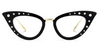 Maddie - Cat Eye Black Eyeglasses | Vooglam Angle View