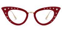 Maddie - Cat Eye Red Eyeglasses | Vooglam Angle View