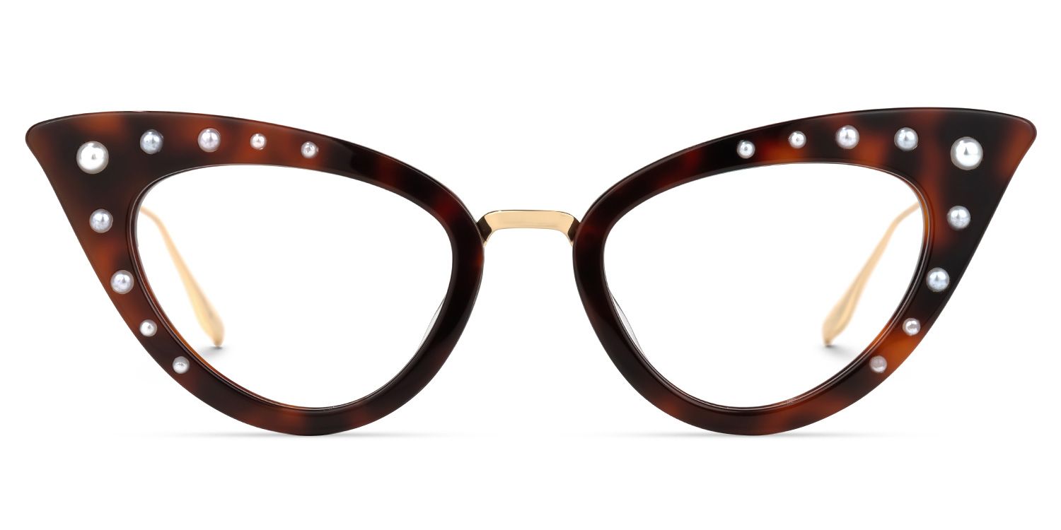 Maddie - Cat Eye Tortoise Eyeglasses | Vooglam Angle View