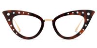 Maddie - Cat Eye Tortoise Eyeglasses | Vooglam Angle View