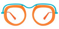 Geometric Orange Eyeglasses | Vooglam Angle View