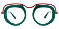 Geometric Green Eyeglasses | Vooglam.com Angle View