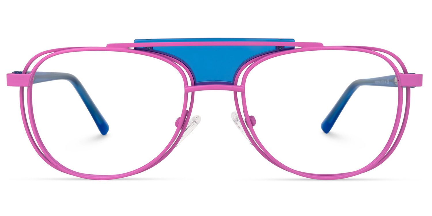 Rosado - Aviator Purple Eyeglasses | Vooglam Angle View